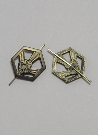 Эмблема петличная нового образца защитная Войска РХБЗ, зеленый, металл - интернет магазин Полигон