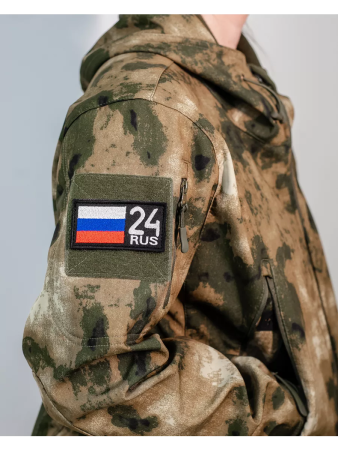 Шеврон вышитый Регион 24, фон черный, на липучке - интернет магазин Полигон
