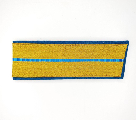 Погоны парадные зол. мет. со скошенным верхним краем (1 голуб. пр.) 17 см  - интернет магазин Полигон