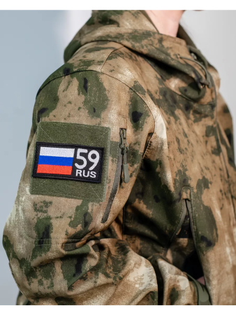 Шеврон вышитый Регион 59, фон черный, на липучке - интернет магазин Полигон