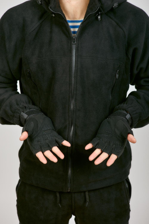 Перчатки тактические с кевларом беспалые № 6, черный - интернет магазин Полигон