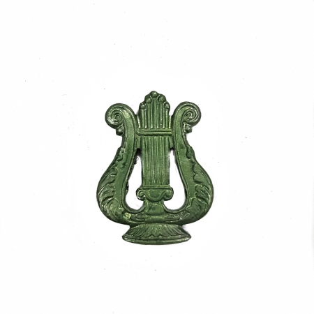 Эмблема петличная нового образца защитная Военно-оркестровая служба, зеленый, металл - интернет магазин Полигон