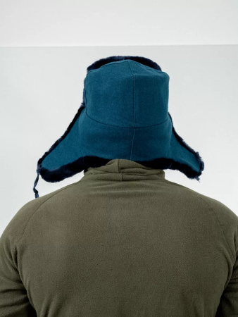 Шапка-ушанка из (сукно морская волна) МЧС, синий, овчина - интернет магазин Полигон