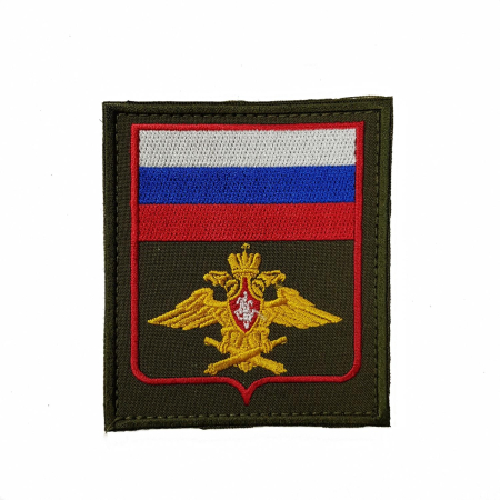 Шеврон вышитый (с флагом РФ) (на липучке) приказ № 300 Войска Артиллерии РВИА, оливковый - интернет магазин Полигон