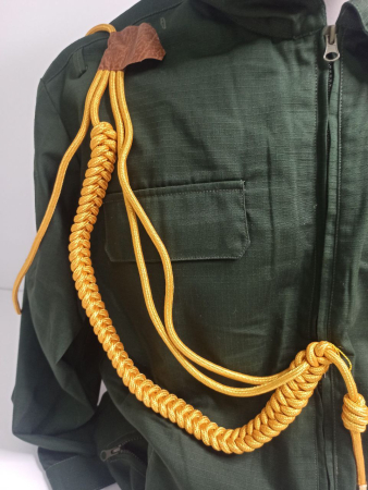 Аксельбант офицерский (1 наконечник) "корейская нить", золотой - интернет магазин Полигон