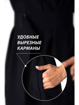 Платье (короткие рукава) Полиция, черный, габардин - интернет магазин Полигон