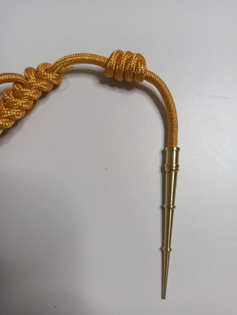 Аксельбант офицерский (1 наконечник) "корейская нить", золотой - интернет магазин Полигон