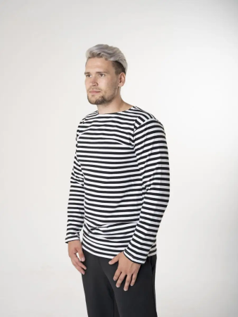 Тельняшка (ГОСТ 2й вязки) ВМФ, черный, шерсть, хлопок зима - интернет магазин Полигон