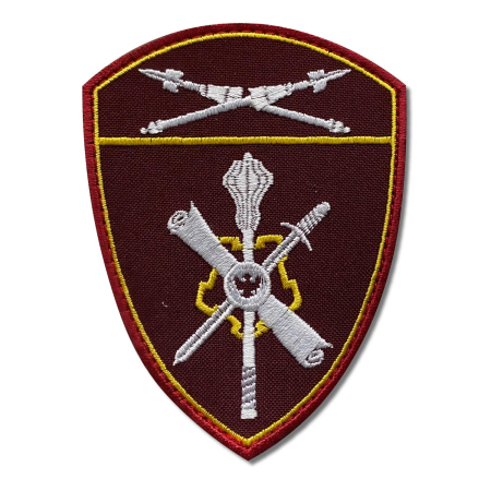 Шеврон вышитый на липучке Росгвардия Восточный Округ Управление ТО, бордовый, желтый, белый - интернет магазин Полигон