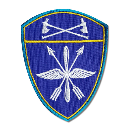 Шеврон вышитый на липучке Росгвардия Приволжский Округ Авиационные войска, синий - интернет магазин Полигон