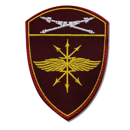 Шеврон вышитый на липучке Росгвардия Восточный Округ войска Связи, бордовый, желтый, белый - интернет магазин Полигон
