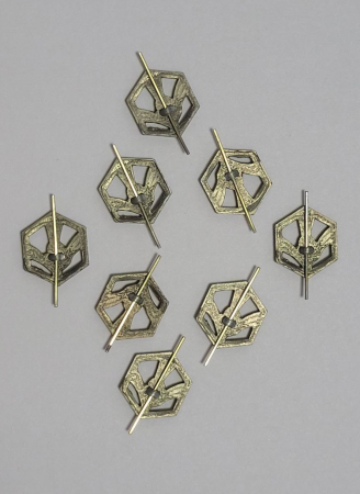 Эмблема петличная нового образца защитная Войска РХБЗ, зеленый, металл - интернет магазин Полигон