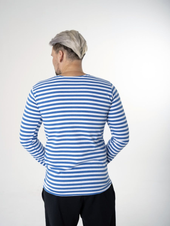 Фуфайка тельняшка тип А с полосками по ТУ858-5792-2005, голубой, трикотаж - интернет магазин Полигон