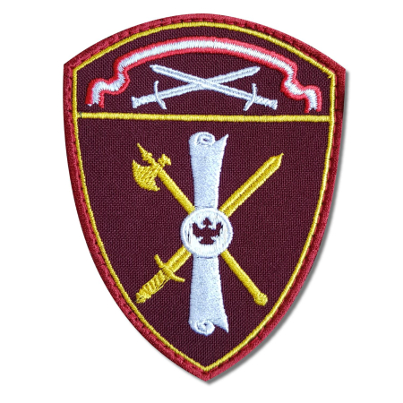 Шеврон вышитый на липучке Росгвардия С-Западный Округ ЛРР и ГК, бордовый, белый, желтый - интернет магазин Полигон