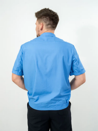 Рубашка Охранник, мужская, короткий рукав, цвет голубой - интернет магазин Полигон