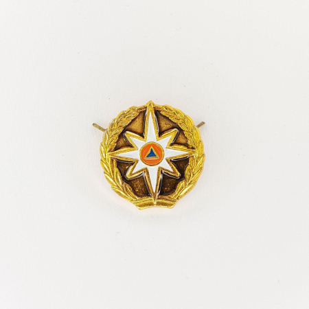 Эмблема петличная МЧС, золотой, металл - интернет магазин Полигон