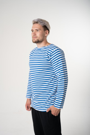 Тельняшка (ГОСТ МИНОБОРОНЫ 3х нитка, С НАЧЕСОМ) ВДВ, голубой, хлопок зима - интернет магазин Полигон