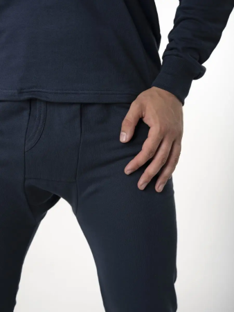 Белье (фуфайка и кальсоны), темно-синий, хлопок лето - интернет магазин Полигон