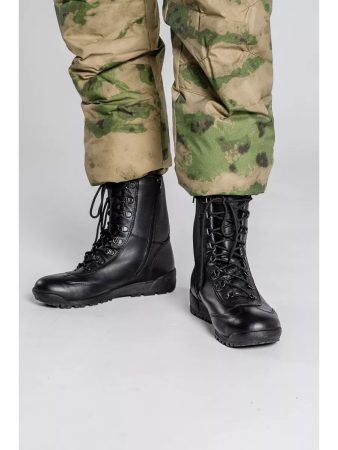 Берцы Кобра ZIP на молнии, Бутекс черный, кожа с шерстью мериноса зима - интернет магазин Полигон