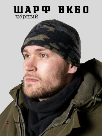 Шарф, черный, флис - интернет магазин Полигон