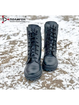 Берцы ОМОН, черный, натуральный мех зима - интернет магазин Полигон