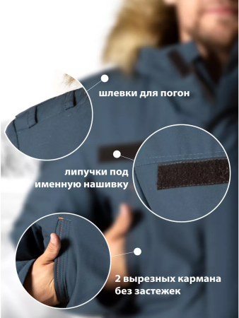 Куртка зимняя МЧС, с отделкой на липучке, нового образца, цвет бирюзовый, ткань патруль - интернет магазин Полигон