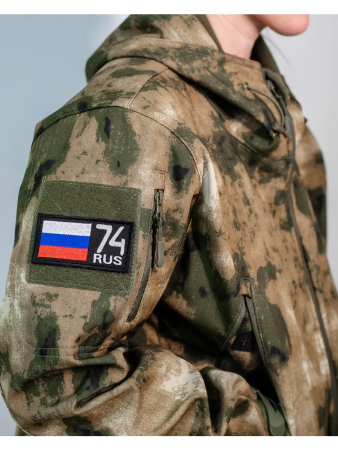 Шеврон вышитый Регион 74, фон черный, на липучке - интернет магазин Полигон