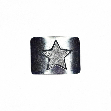 Бляха на солдатский ремень латунная Звезда СА, цвет серебро - интернет магазин Полигон