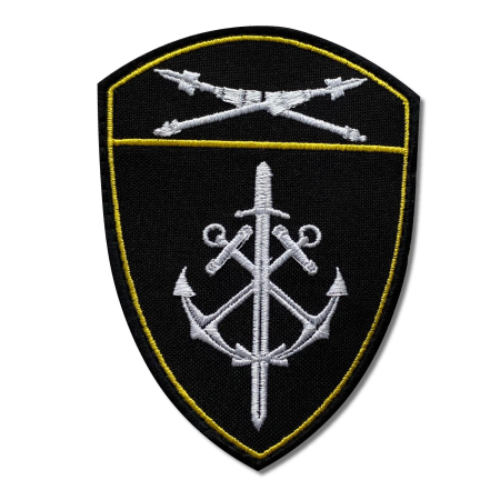 Шеврон вышитый в/ч на липучке Росгвардия Восточный Округ Морские, серый - интернет магазин Полигон