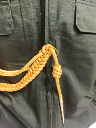 Аксельбант офицерский (1 наконечник) "корейская нить", золотой - интернет магазин Полигон