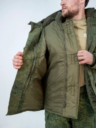 Куртка  зимняя ПОЛЕВАЯ (Юдашкин) тк. рип-стоп Зеленая цифра - интернет магазин Полигон