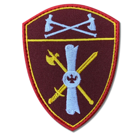 Шеврон вышитый на липучке Росгвардия Приволжский Округ ЛРР и ГК, бордовый, желтый, белый - интернет магазин Полигон