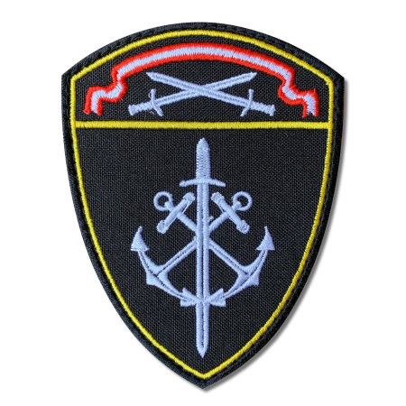 Шеврон вышитый в/ч на липучке Росгвардия С-Западный Округ Морские, серый - интернет магазин Полигон