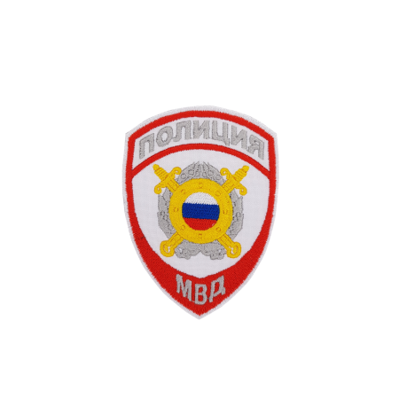 Шеврон вышитый приказ №777 Полиция МВД Охрана общественного порядка, белый - интернет магазин Полигон