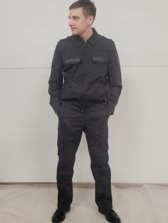 Костюм офисный с длинными рукавами, черный, rip-stop (рипстоп) - интернет магазин Полигон