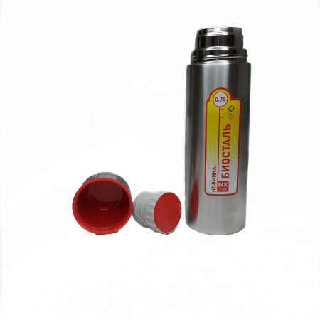 Термос с узкой горловиной NX-750, Biostal серебристый - интернет магазин Полигон