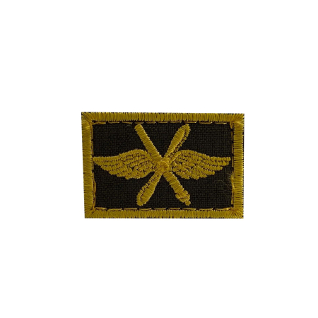 Эмблема петличная вышитая на липучке ВВС, желтый - интернет магазин Полигон