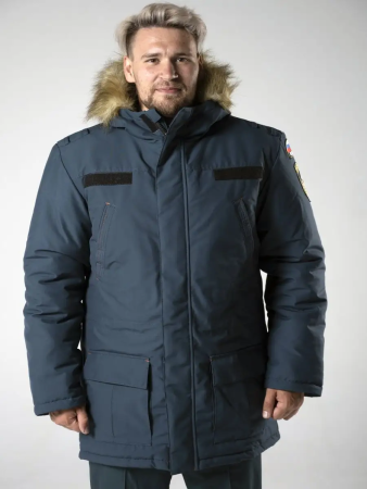 Куртка зимняя МЧС, с отделкой на липучке, нового образца, цвет бирюзовый, ткань патруль - интернет магазин Полигон