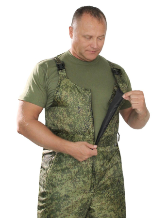 Полукомбинезон зимний, ткань оксфорд, цвет Зеленая цифра - интернет магазин Полигон