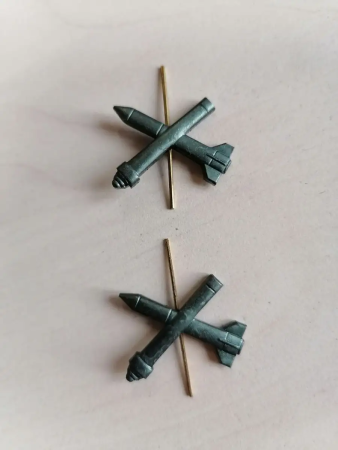 Эмблема петличная защитная ЗРВ ВВС, зеленый, металл - интернет магазин Полигон