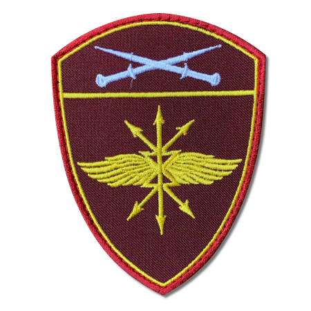 Шеврон вышитый на липучке Росгвардия С-Кавказский Округ войска Связи, бордовый, желтый, белый - интернет магазин Полигон