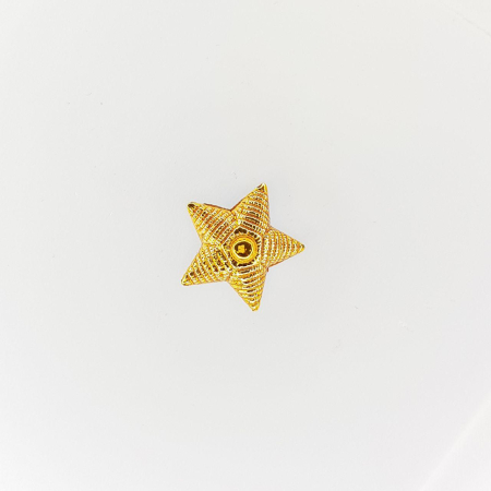 Звезда на погоны (рифленая), золотой 13 мм пластик - интернет магазин Полигон