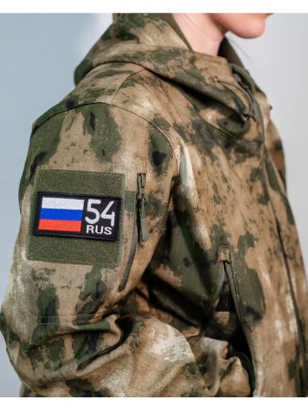 Шеврон вышитый Регион 54, фон черный, на липучке - интернет магазин Полигон