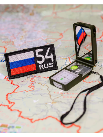 Шеврон вышитый Регион 54, фон черный, на липучке - интернет магазин Полигон