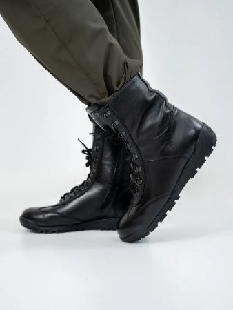 Берцы Кобра ZIP на молнии, Бутекс черный, кожа с шерстью мериноса зима - интернет магазин Полигон