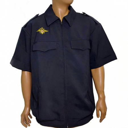 Китель Офисный МВД с вышитым Орлом, ткань габардин, короткий рукав - интернет магазин Полигон