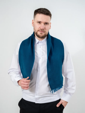 Шарф, морская волна, пан, шерсть - интернет магазин Полигон