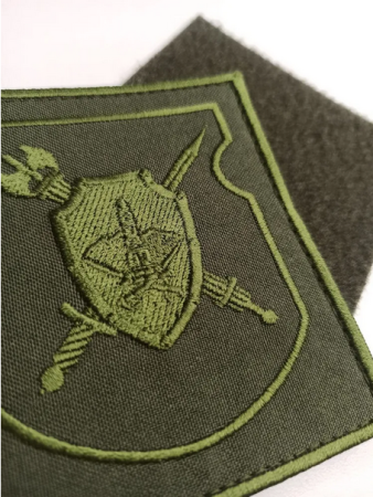 Шеврон вышитый, полевой (на липучке) приказ № 300 Военная полиция, оливковый - интернет магазин Полигон