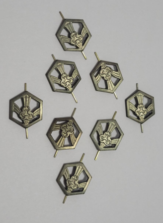 Эмблема петличная нового образца защитная Войска РХБЗ, зеленый, металл - интернет магазин Полигон