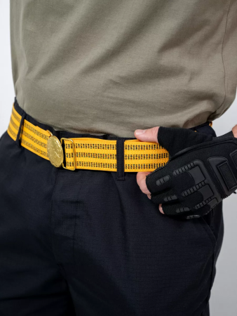 Ремень парадный (пряжка с орлом) офицер ВС, желтый, шелк - интернет магазин Полигон